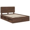 vidaXL Bed Frame with Headboard Brown Oak 140 x 200 cm Solid Pine Wood