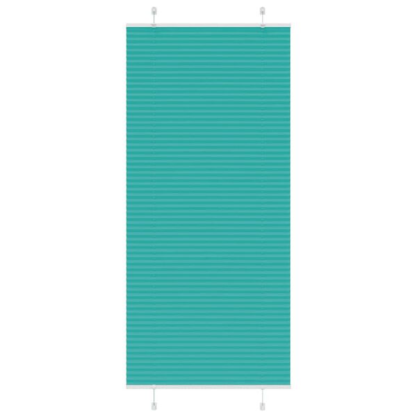 vidaXL Pleated Blind Petrol Green 85x200 cm Fabric Width 84.4 cm Polyester