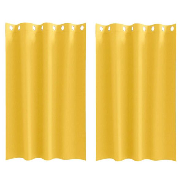 vidaXL Blackout Curtains with Rings 2 pcs Mustard Yellow 175 x 140 cm