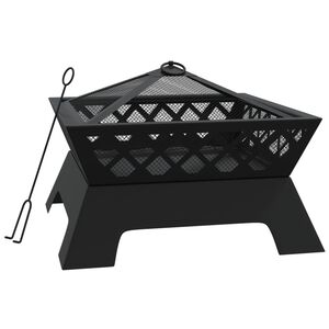vidaXL Fire Pit with Poker 50 cm XXL Steel