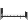 vidaXL Metal Bed Frame without Mattress with Footboard Black 200x200cm