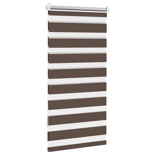 vidaXL Zebra blind 60.9x120 cm Fabric Width 56.7 cm coffee