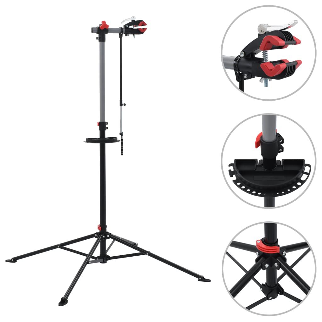 vidaXL Bike Repair Stand 103x103x 115 200 cm Steel Black vidaXL