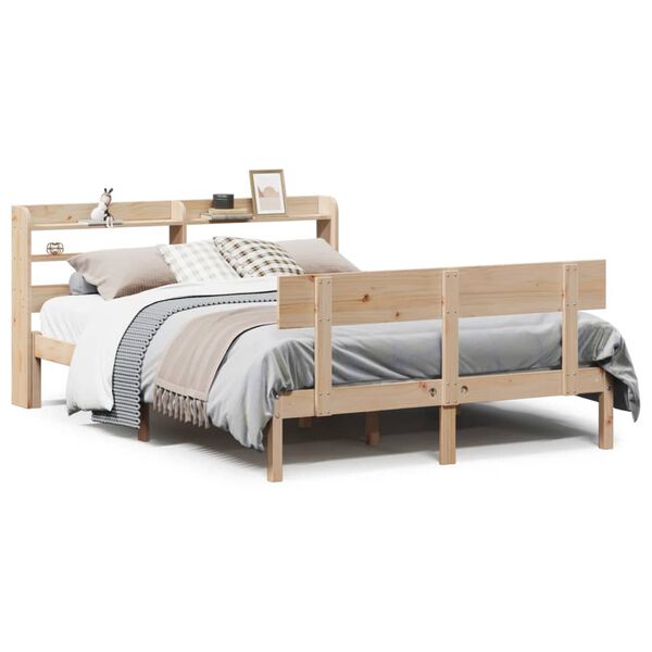 vidaXL Bed Frame without Mattress 150x200 cm King Size Solid Wood Pine