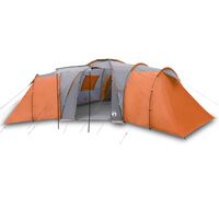 vidaXL Camping Tent 12-Person Grey and Orange Waterproof