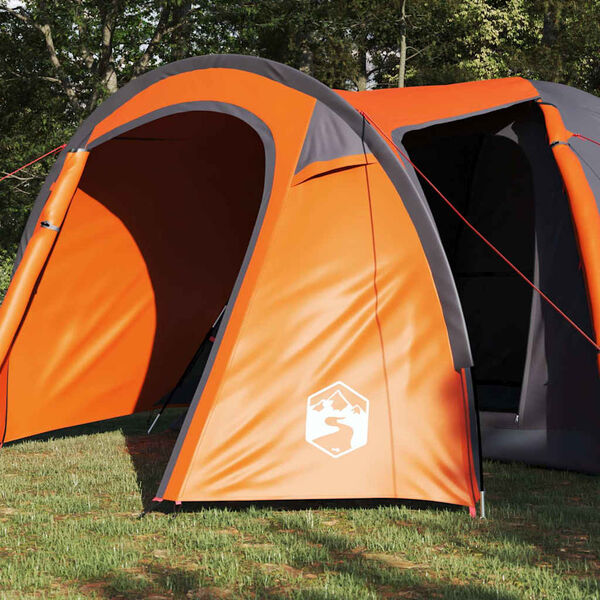 vidaXL Dome Tent with Roof Other Grey and Orange 384 x 254 x 170 cm