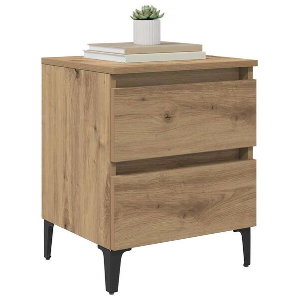 vidaXL Bedside Cabinet Artisan oak 40 x 35 x 50 cm Engineered wood
