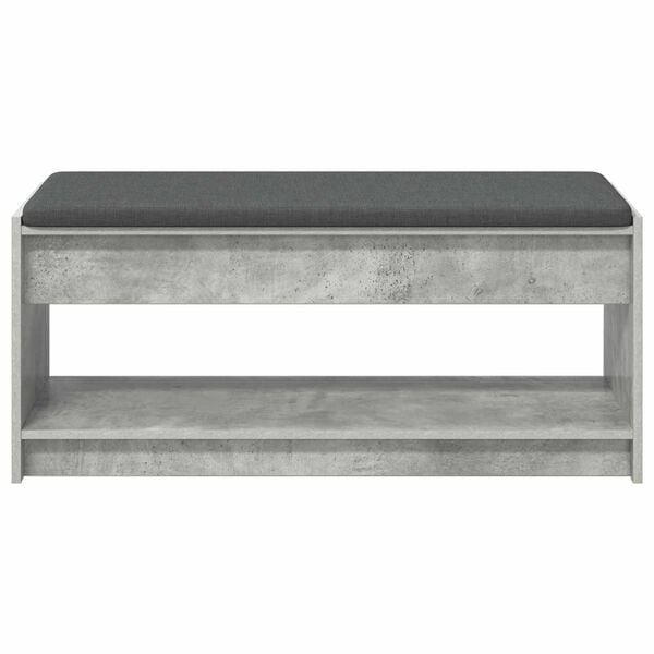 vidaXL Hall Bench with Cushion Concrete Grey 103 x 38 x 45 cm