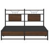 vidaXL Bed Frame without Mattress Brown Oak 140x190 cm Engineered Wood