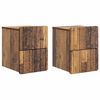vidaXL Wall-Mounted Bedside Cabinet 2 pcs Old Wood 33 x 34.5 x 43 cm