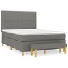 vidaXL Box Spring Bed with Mattress Dark Grey 140x200 cm Fabric