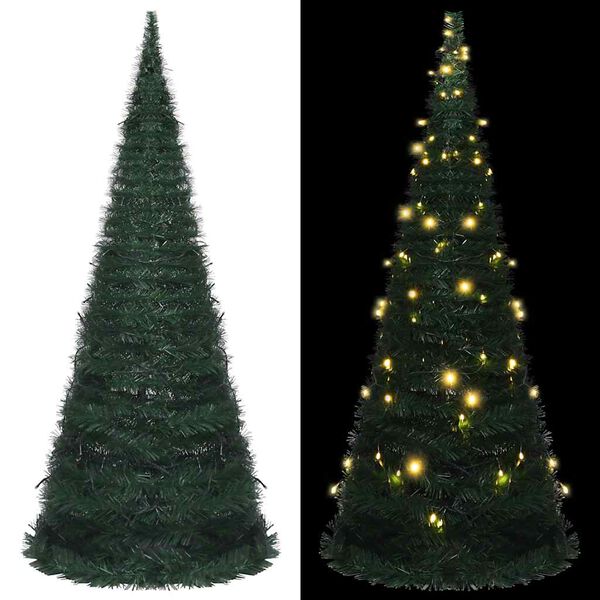 vidaXL Pop-up String Artificial Pre-lit Christmas Tree Green 150 cm