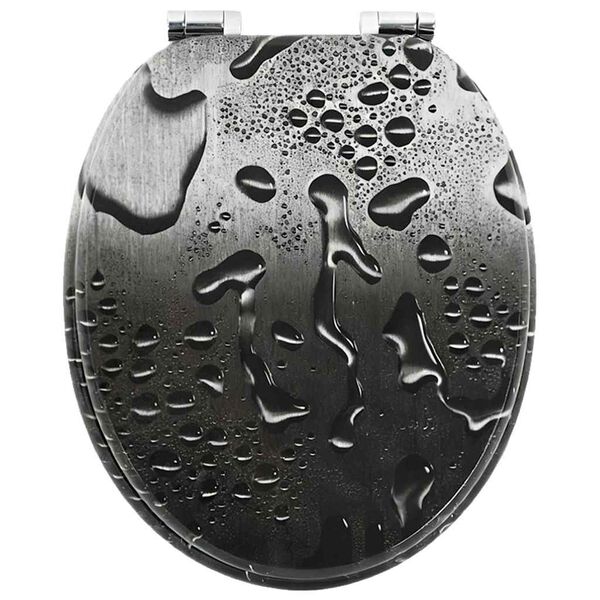 vidaXL Soft-Close Toilet Seat Grey 44 x 38 cm MDF board