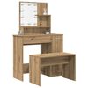 vidaXL Dressing Table Set with LED Artisan Oak Engineered Wood