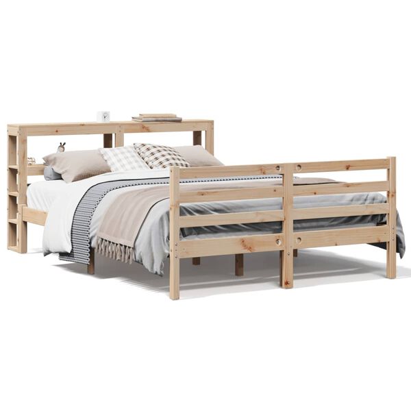 vidaXL Bed Frame without Mattress 120x190 cm Small Double Solid Wood Pine