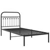 vidaXL Metal Bed Frame without Mattress with Headboard Black 90x190cm