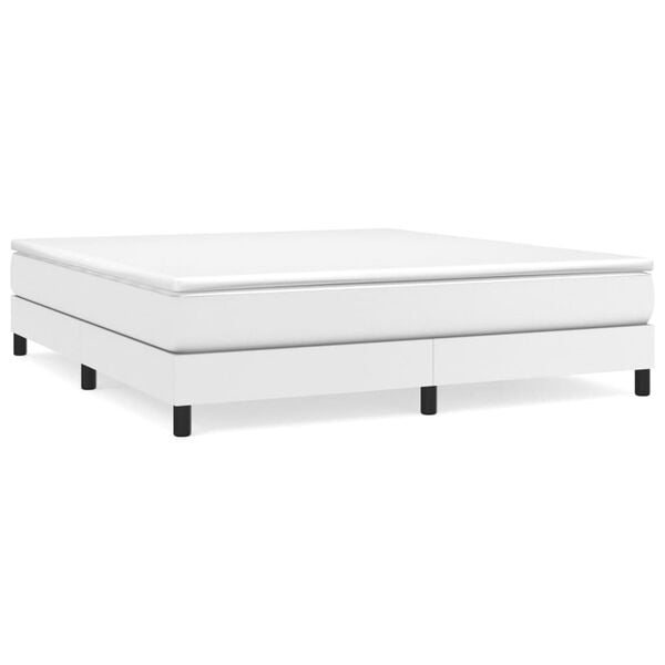 vidaXL Box Spring Bed Frame White Super King Faux Leather (UK/IE/FI/NO only)