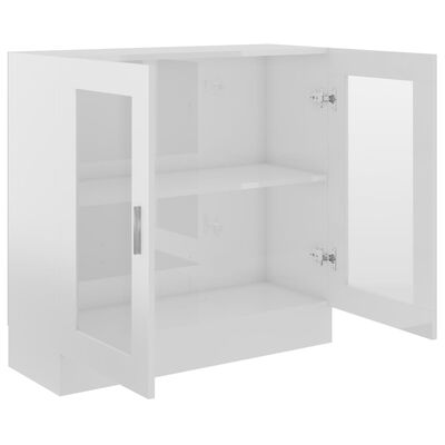 vidaXL Vitrine Cabinet High Gloss White 82.5x30.5x80 cm Engineered Wood