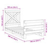 vidaXL Bed Frame without Mattress with Headboard 100x200 cm Solid Wood
