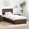 vidaXL Bed Frame with Headboard Brown Oak 100 x 200 cm Engineered Wood