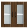 vidaXL Kitchen Wall Cabinet with Glass Door Lucca Brown Oak Engineered Wood