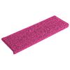 vidaXL Stair Mats 15 pcs 65x21x4 cm Pink Rectangular Edge