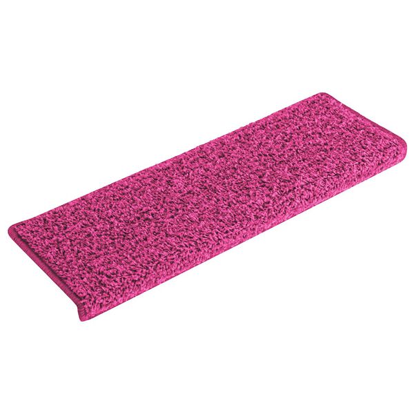vidaXL Stair Mats 15 pcs 65x21x4 cm Pink Rectangular Edge
