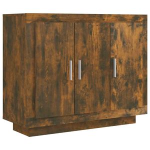 vidaXL Sideboard Smoked Oak 92x35x75 cm Engineered Wood
