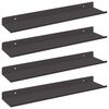 vidaXL Floating Shelf Wall-mounted 4 pcs Black 40 x 9 x 2.5 cm Steel