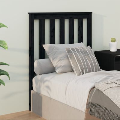 vidaXL Bed Headboard Black 81x6x101 cm Solid Wood Pine