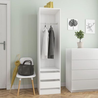 vidaXL Wardrobe with Drawers White 50x50x200 cm Chipboard