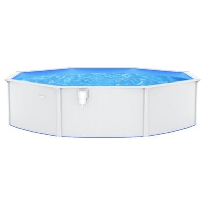 vidaXL Swimming Pool with Steel Wall Round 550x120 cm White