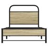 vidaXL Bed Frame without Mattress 75x190 cm Small Single Sonoma Oak Engineered Wood