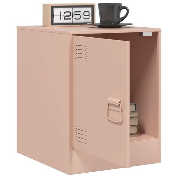 vidaXL Bedside Cabinets 2 pcs Pink 34.5x39x44 cm Steel