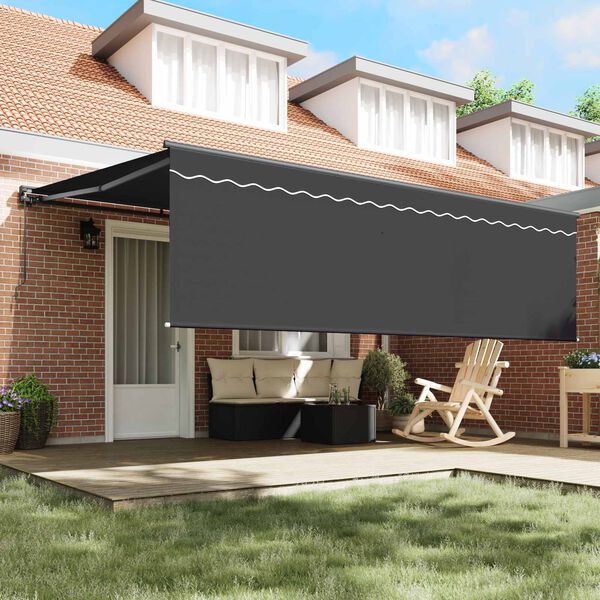 vidaXL Retractable Awning Manual Anthracite 450 x 300 cm