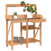 vidaXL Potting Bench with Shelves Brown Solid Wood Fir