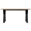 vidaXL Coffee Table Y-Frame 100x50x45 cm Solid Wood Pine and Steel