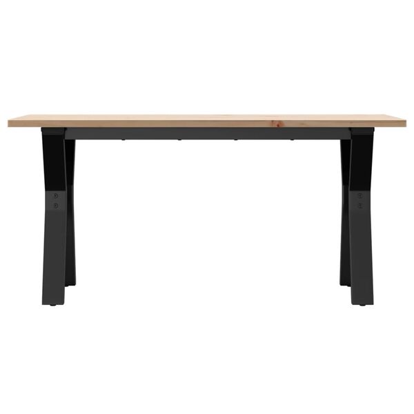 vidaXL Coffee Table Y-Frame 100x50x45 cm Solid Wood Pine and Steel
