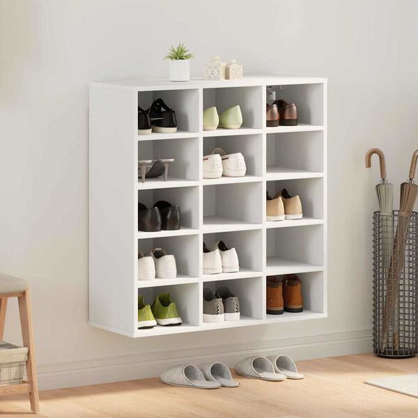 vidaXL Shoe Cabinet White 77.5 x 30 x 83.5 cm Engineered Wood