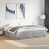 vidaXL Bed Frame with LED without Mattress Concrete Grey 180x200 cm Super King