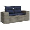 vidaXL 7 Piece Garden Sofa Set with Cushions Grey Poly Rattan Acacia