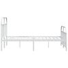 vidaXL Metal Bed Frame without Mattress with Footboard White 150x200cm