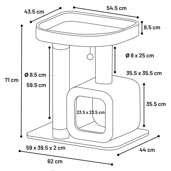 FLAMINGO Cat Scratching Tree Anzu 62x44x71 cm