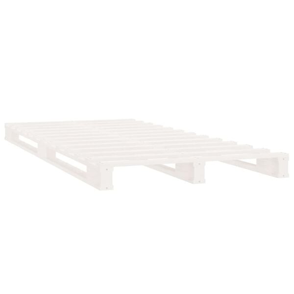 vidaXL Pallet Bed without Mattress White Small Single Solid Wood