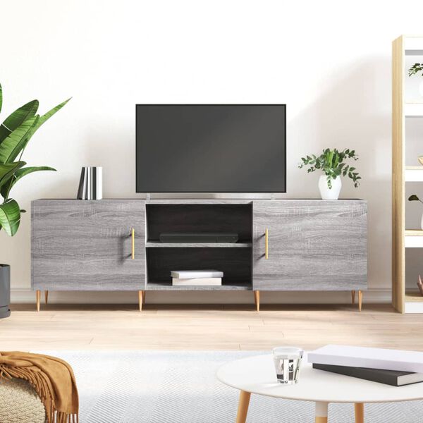 vidaXL TV Cabinet Grey Sonoma 150x30x50 cm Engineered Wood