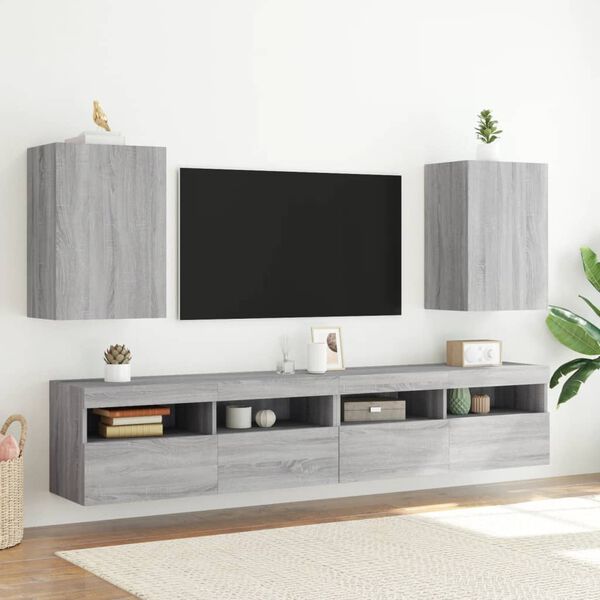 vidaXL TV Wall Cabinet Grey Sonoma 40.5x30x60 cm Engineered Wood