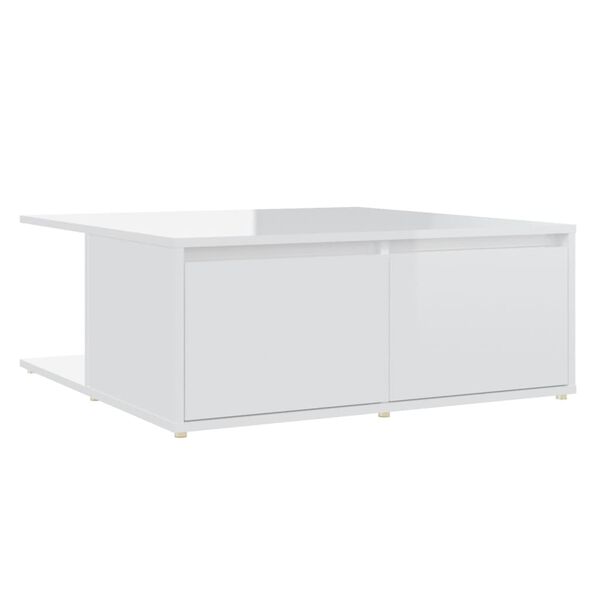 vidaXL Coffee Table High Gloss White 80x80x31 cm Engineered Wood