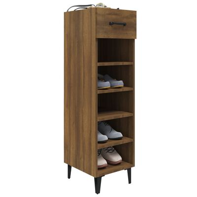 vidaXL Shoe Cabinet Brown Oak 30x35x105 cm Engineered Wood