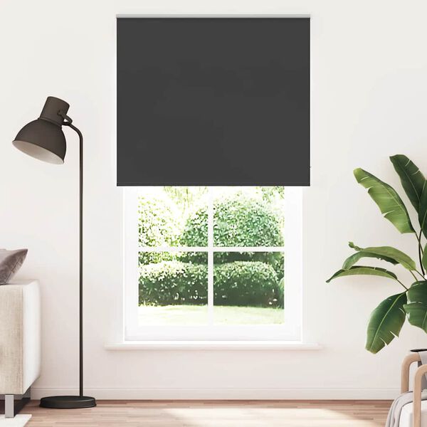 vidaXL Roller Blind Blackout Black 130x230 cm Fabric Width 126.6 cm Polyester