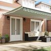 vidaXL Retractable Awning Green and white 500 x 300 cm Fabric, Metal